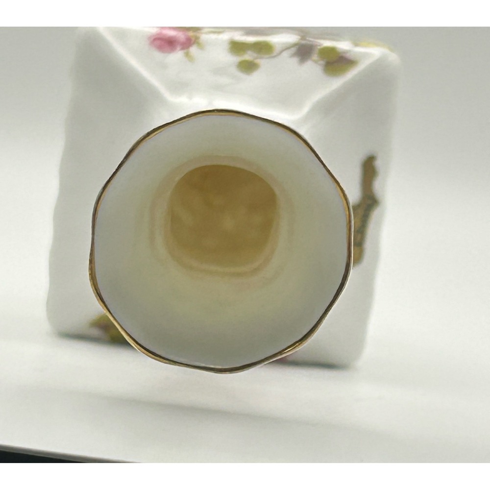 Royal Tara Ireland Fine Bone China Bud Vase Pink Rose Floral Gold Trim 7.5 Inch - Picture 4 of 8